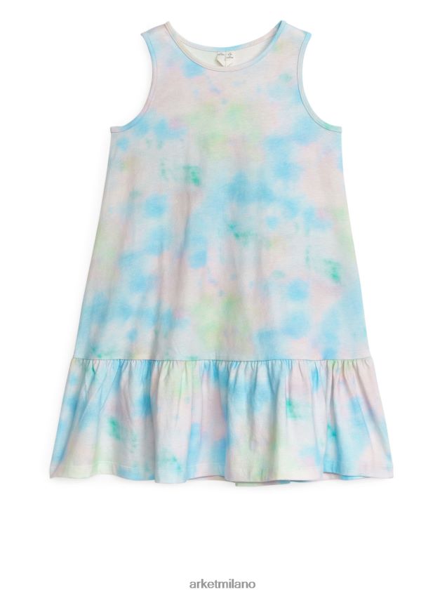 vestiario esso ARKET bambini Abito in jersey con volant bianco/tinta 6F0F6L1370