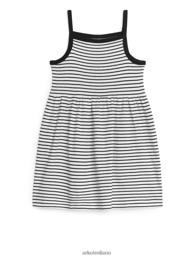 vestiario esso ARKET bambini abito con spalline in jersey strisce nere 6F0F6L1378