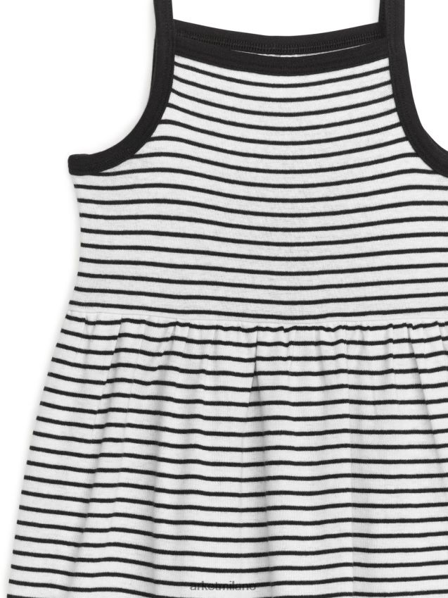 vestiario esso ARKET bambini abito con spalline in jersey strisce nere 6F0F6L1378