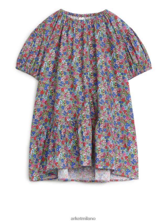 vestiario esso ARKET bambini abito in cotone arricciato multi/fiori 6F0F6L1371