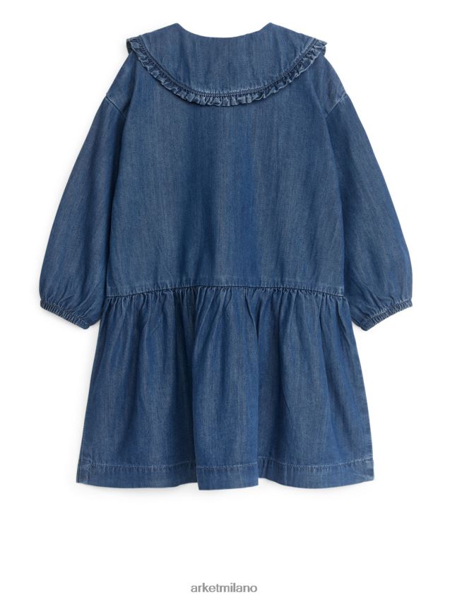 vestiario esso ARKET bambini abito in flanella con volant blu 6F0F6L1373