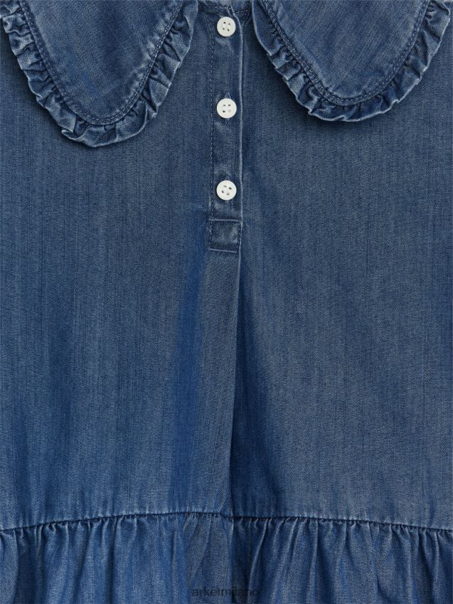 vestiario esso ARKET bambini abito in flanella con volant blu 6F0F6L1373