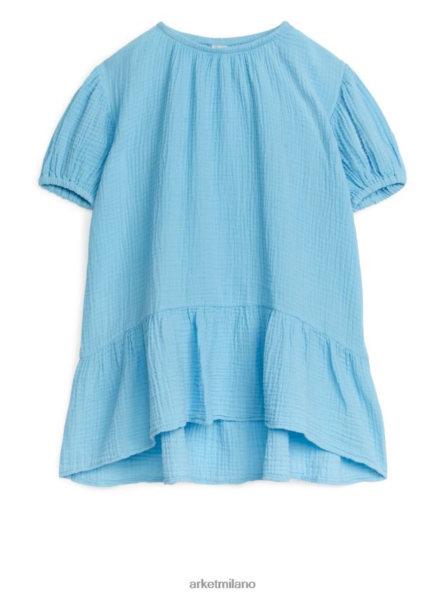 vestiario esso ARKET bambini abito in mussola di cotone azzurro 6F0F6L1379