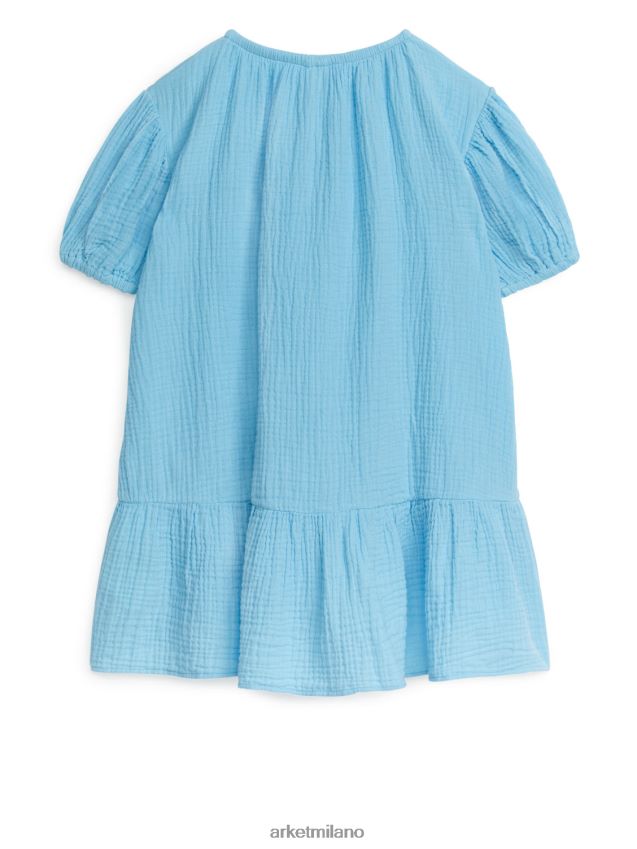 vestiario esso ARKET bambini abito in mussola di cotone azzurro 6F0F6L1379