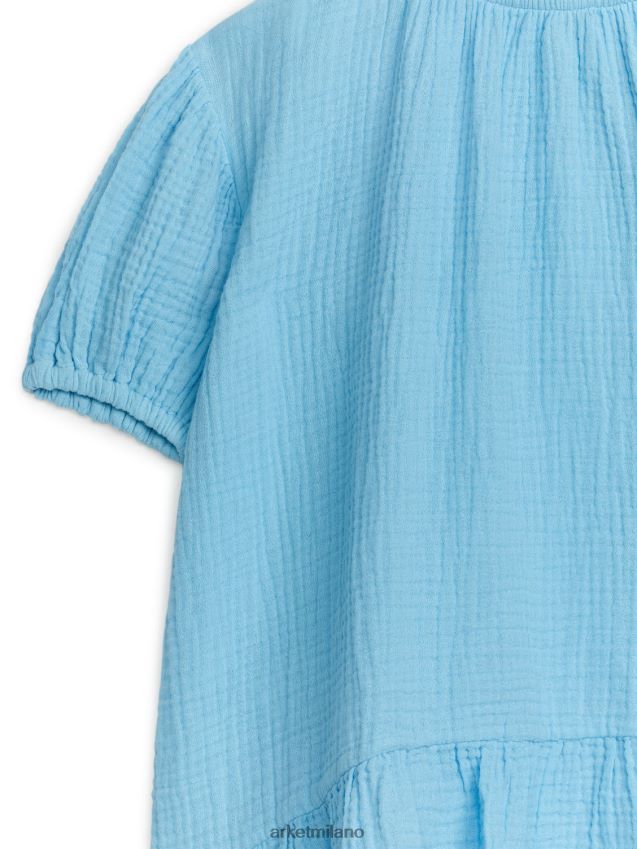 vestiario esso ARKET bambini abito in mussola di cotone azzurro 6F0F6L1379