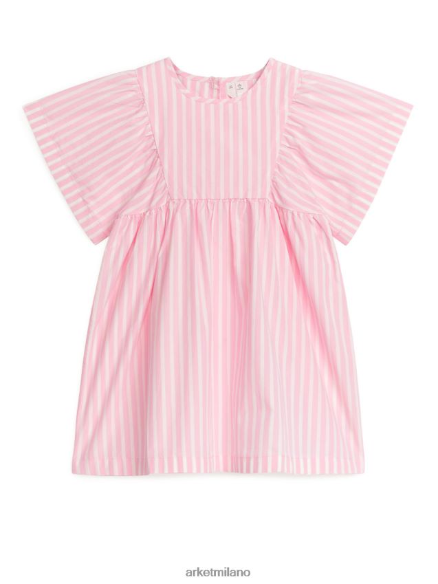 vestiario esso ARKET bambini abito in popeline di cotone rosa/righe 6F0F6L1381