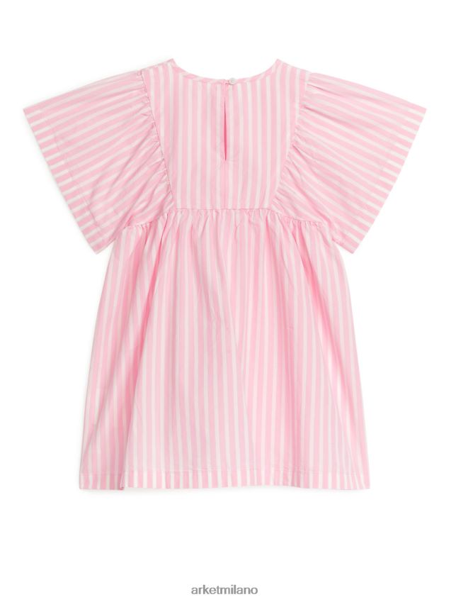 vestiario esso ARKET bambini abito in popeline di cotone rosa/righe 6F0F6L1381
