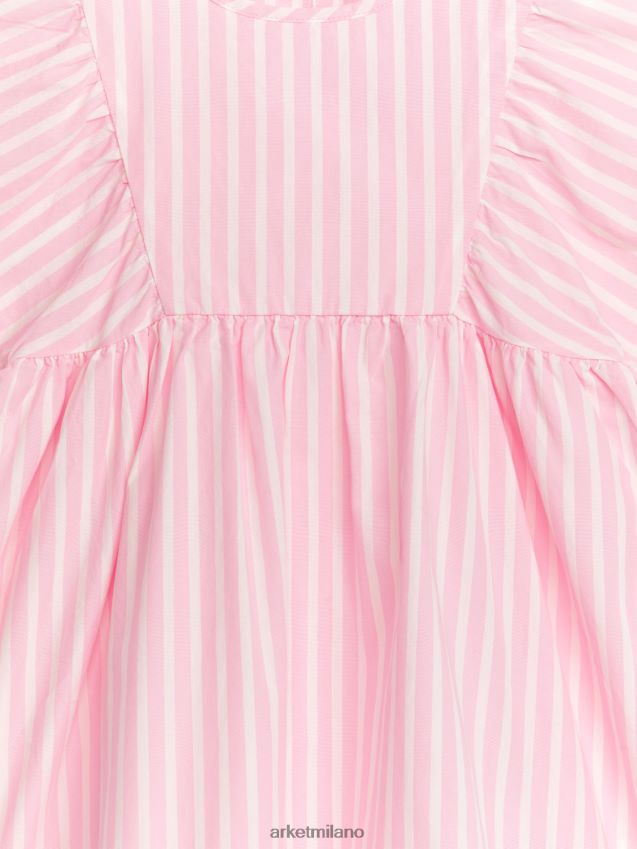 vestiario esso ARKET bambini abito in popeline di cotone rosa/righe 6F0F6L1381