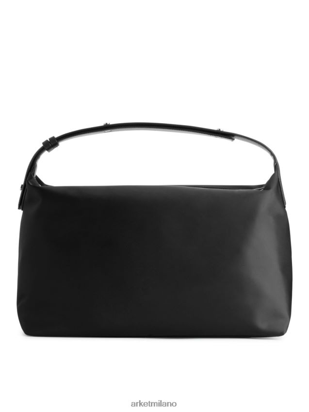 borse esso ARKET unisex borsa a tracolla con dettagli in pelle nero 6F0F6L754