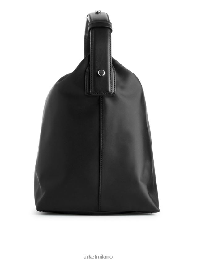 borse esso ARKET unisex borsa a tracolla con dettagli in pelle nero 6F0F6L754
