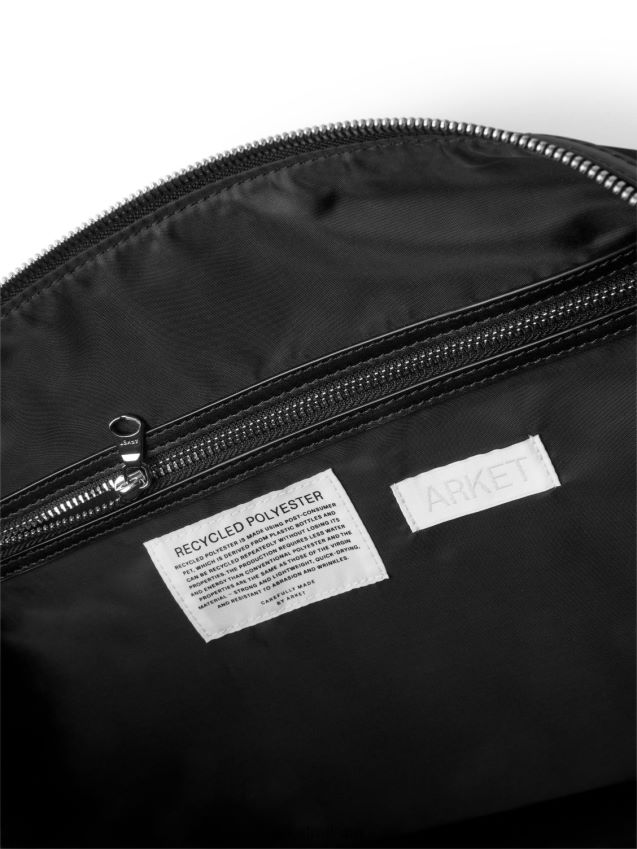 borse esso ARKET unisex borsa a tracolla con dettagli in pelle nero 6F0F6L754