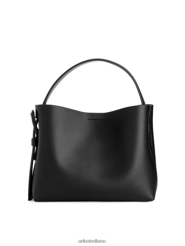 borse esso ARKET unisex borsa a tracolla in pelle nero 6F0F6L745