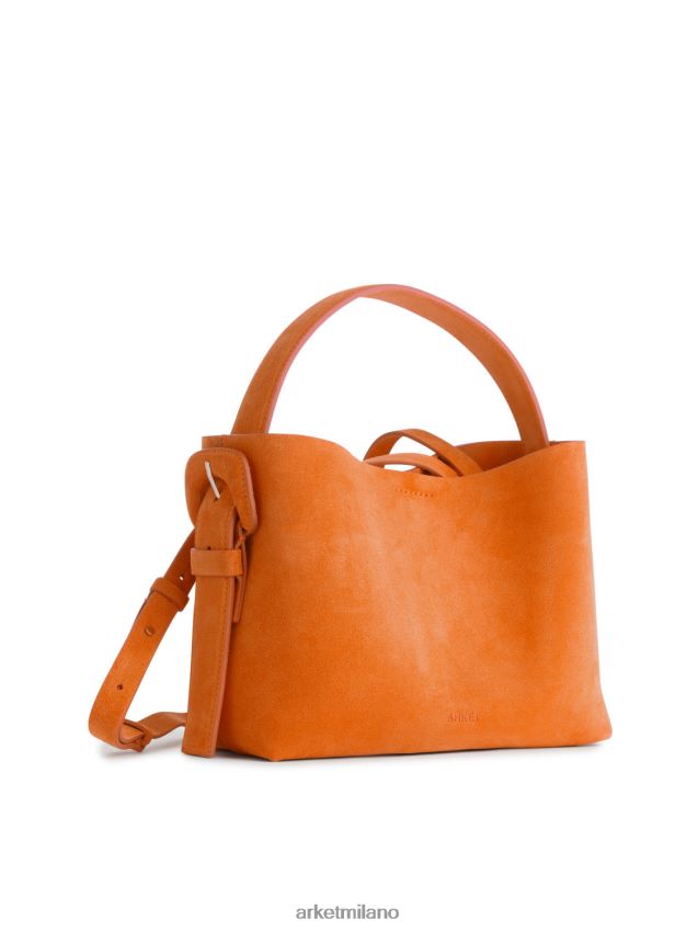 borse esso ARKET unisex borsa a tracolla in pelle scamosciata arancia 6F0F6L741