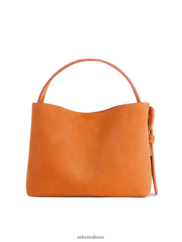 borse esso ARKET unisex borsa a tracolla in pelle scamosciata arancia 6F0F6L741