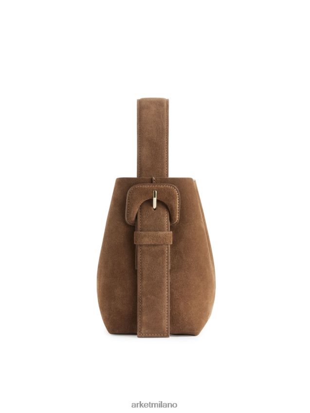 borse esso ARKET unisex borsa a tracolla in pelle scamosciata marrone 6F0F6L742