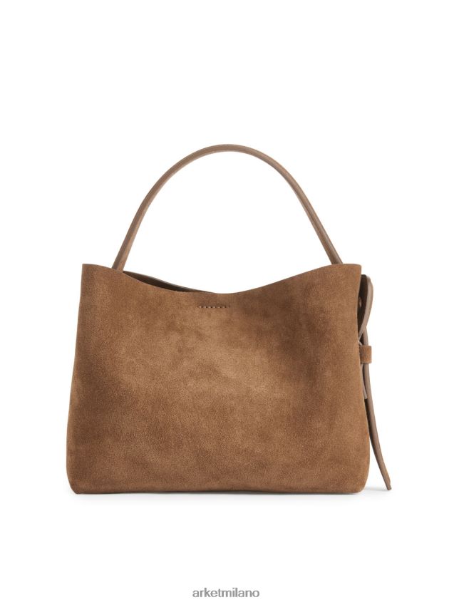 borse esso ARKET unisex borsa a tracolla in pelle scamosciata marrone 6F0F6L742