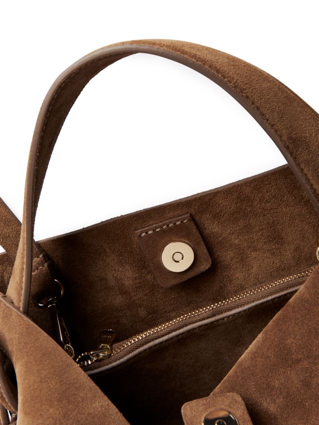borse esso ARKET unisex borsa a tracolla in pelle scamosciata marrone 6F0F6L742