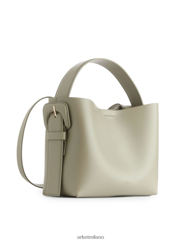 borse esso ARKET unisex borsa a tracolla in pelle verde kaki chiaro 6F0F6L743