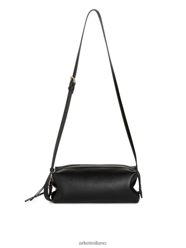 borse esso ARKET unisex borsa a tracolla squadrata in pelle nero 6F0F6L744