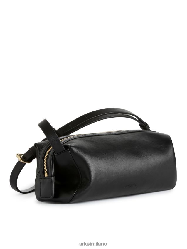 borse esso ARKET unisex borsa a tracolla squadrata in pelle nero 6F0F6L744