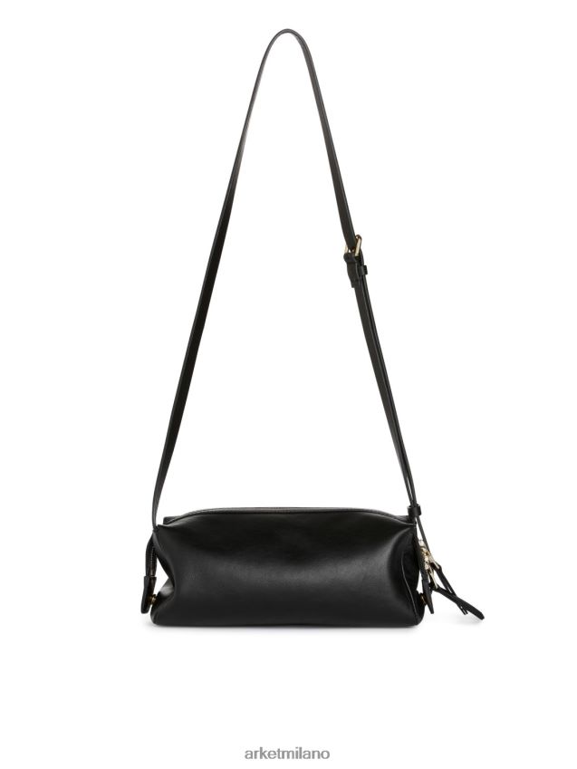 borse esso ARKET unisex borsa a tracolla squadrata in pelle nero 6F0F6L744