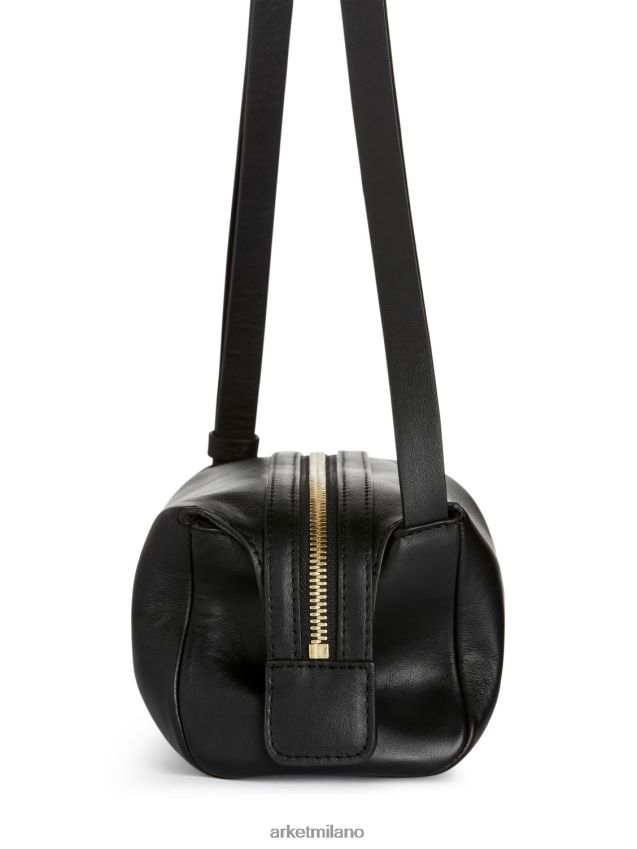 borse esso ARKET unisex borsa a tracolla squadrata in pelle nero 6F0F6L744