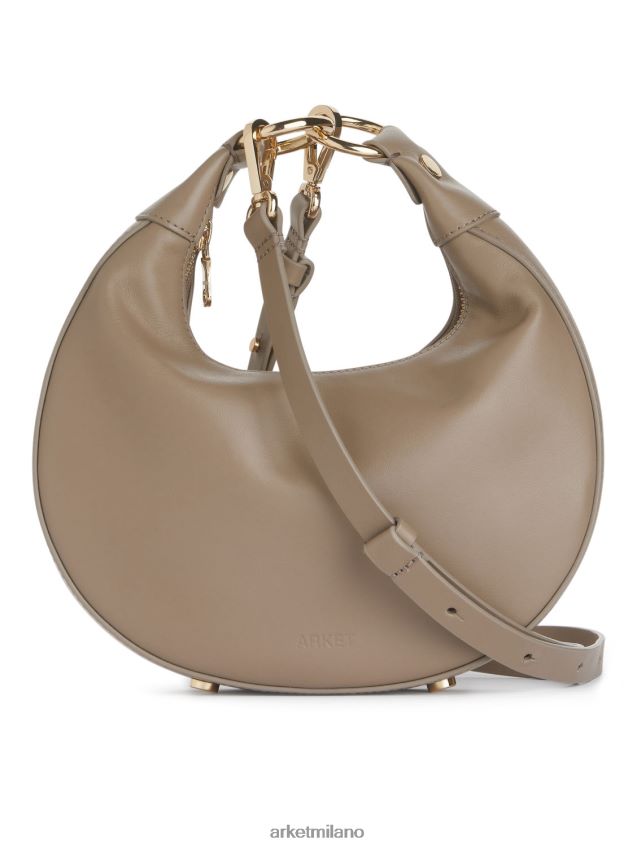 borse esso ARKET unisex borsa in pelle mezzaluna beige 6F0F6L758