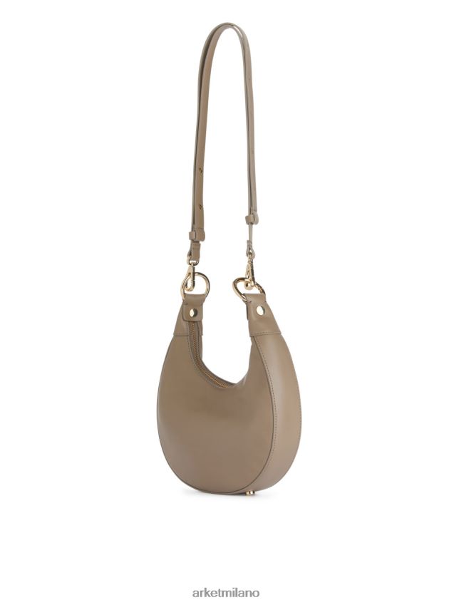 borse esso ARKET unisex borsa in pelle mezzaluna beige 6F0F6L758