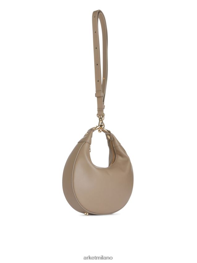 borse esso ARKET unisex borsa in pelle mezzaluna beige 6F0F6L758