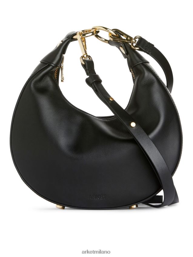 borse esso ARKET unisex borsa in pelle mezzaluna nero 6F0F6L759