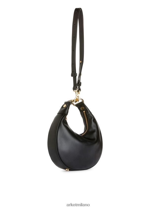 borse esso ARKET unisex borsa in pelle mezzaluna nero 6F0F6L759
