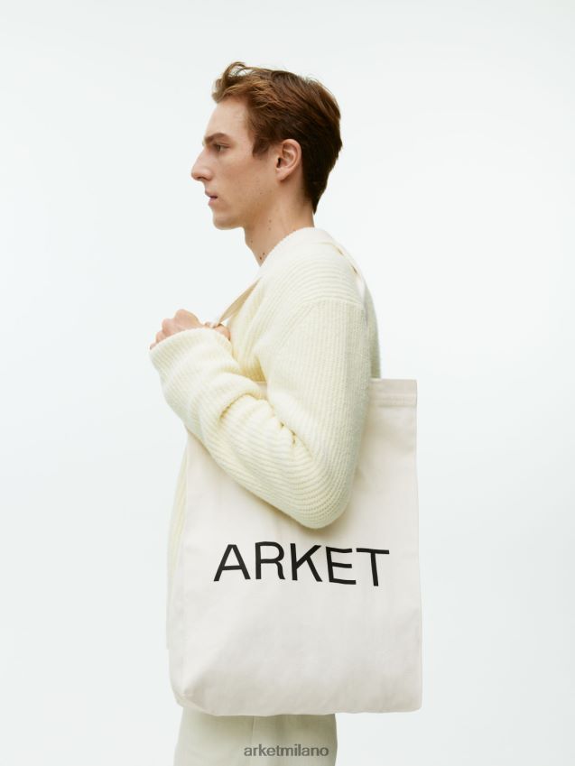 borse esso ARKET unisex borsa in tela bianco 6F0F6L755