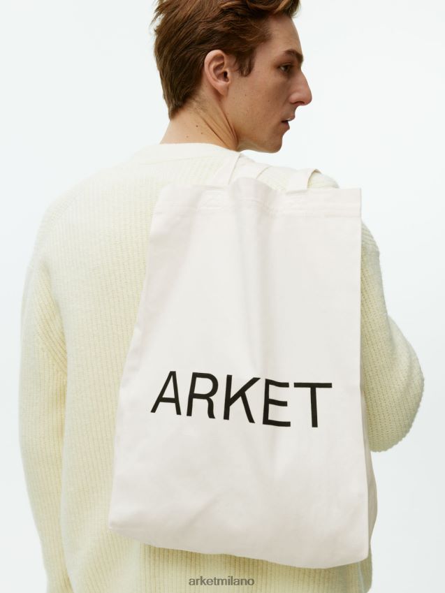 borse esso ARKET unisex borsa in tela bianco 6F0F6L755