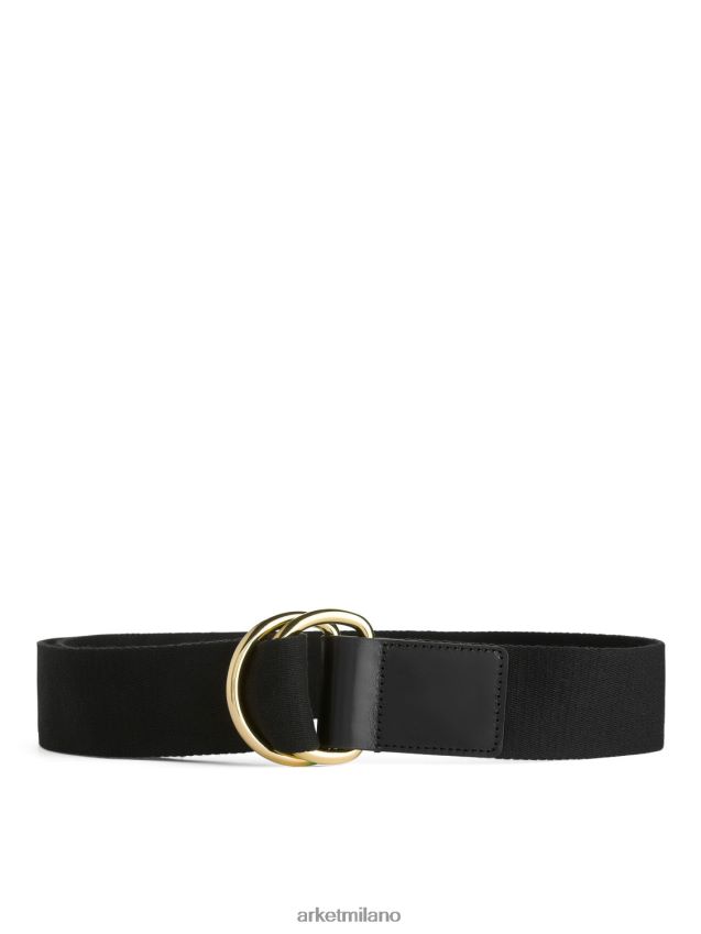 Accessori esso ARKET donne cintura a doppio anello oro nero 6F0F6L831