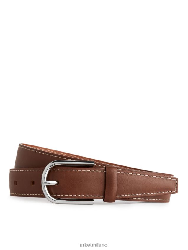Accessori esso ARKET donne cintura di pelle marrone 6F0F6L833