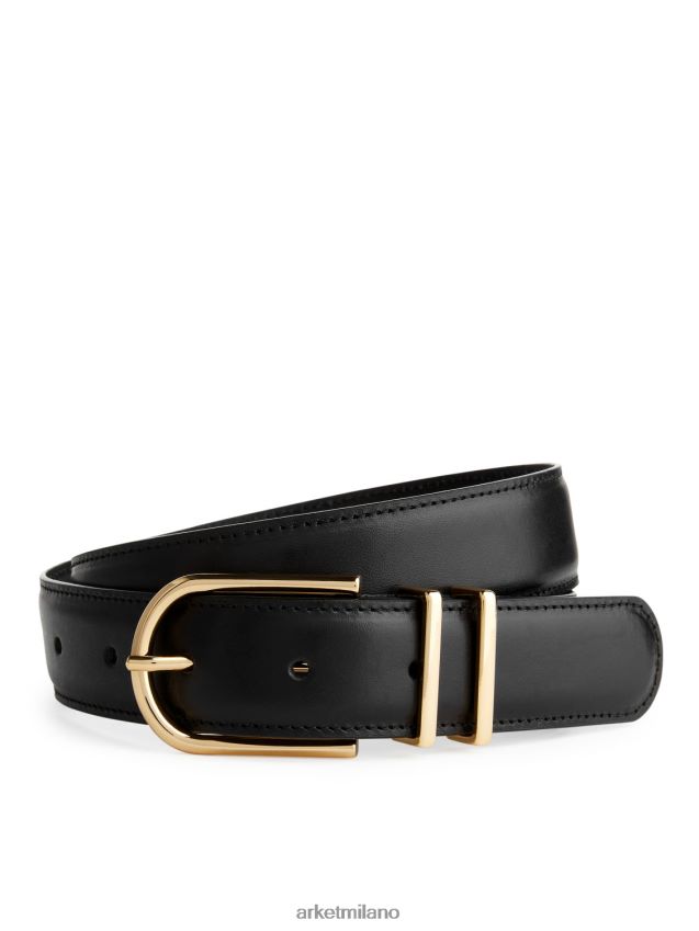 Accessori esso ARKET donne cintura di pelle nero 6F0F6L839