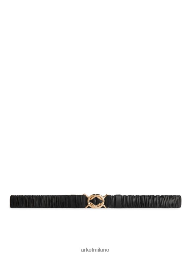 Accessori esso ARKET donne cintura in pelle accartocciata nero 6F0F6L825