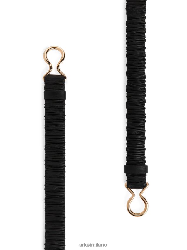 Accessori esso ARKET donne cintura in pelle accartocciata nero 6F0F6L825