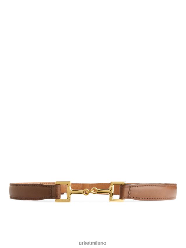 Accessori esso ARKET donne cintura in pelle con fibbia horsebit beige 6F0F6L830