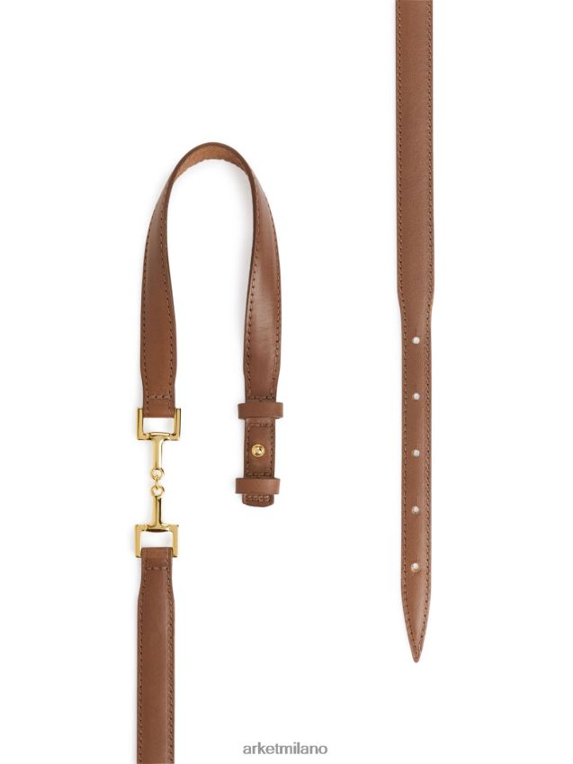 Accessori esso ARKET donne cintura in pelle con fibbia horsebit beige 6F0F6L830