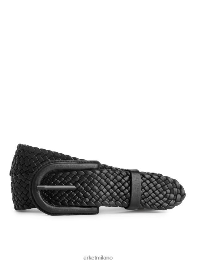 Accessori esso ARKET donne cintura in pelle intrecciata nero 6F0F6L837