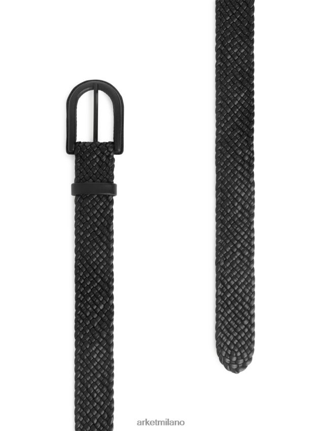 Accessori esso ARKET donne cintura in pelle intrecciata nero 6F0F6L837