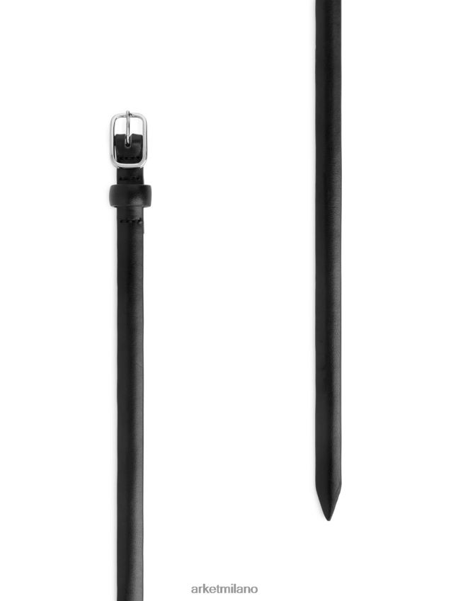 Accessori esso ARKET donne cintura sottile in pelle nero 6F0F6L826