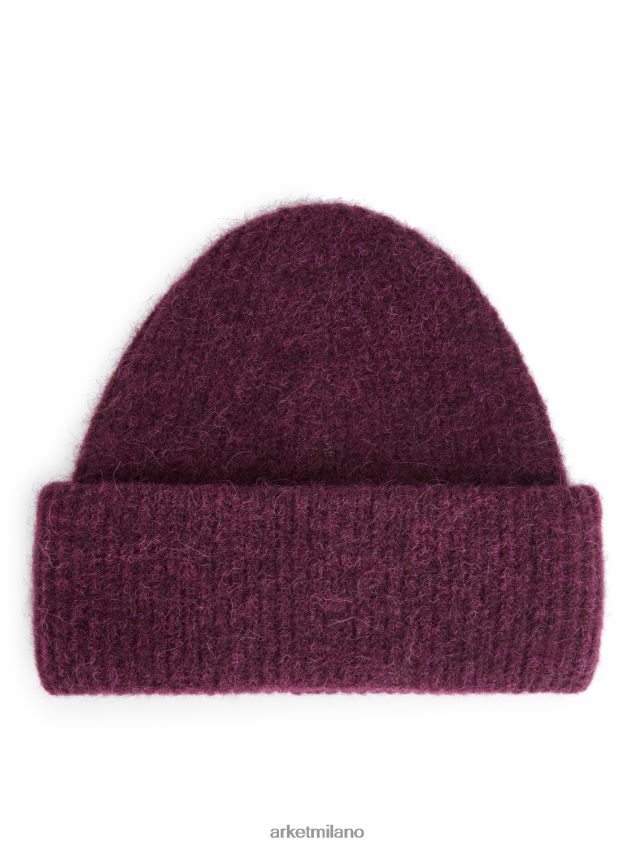 Accessori esso ARKET donne berretto in alpaca merino doppia piega Borgogna 6F0F6L896