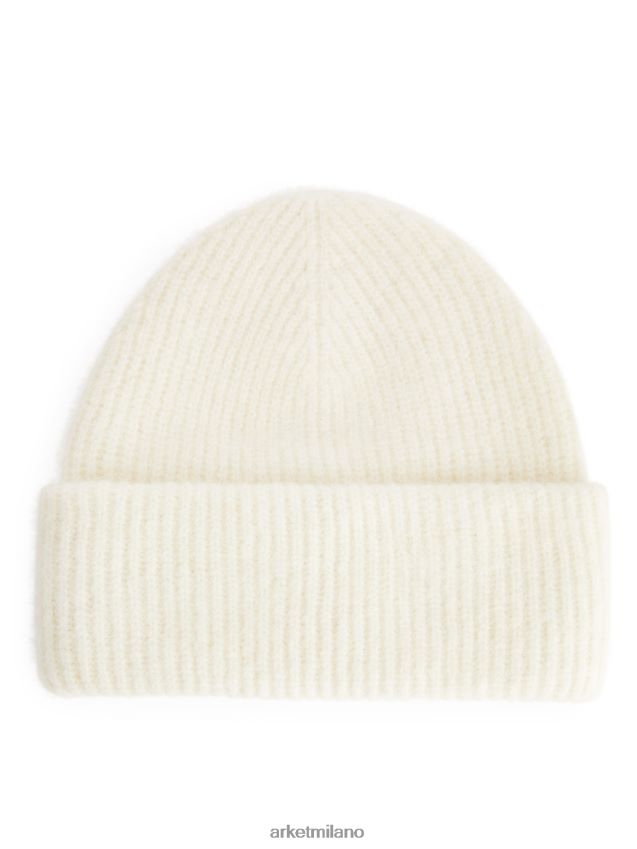 Accessori esso ARKET donne berretto in alpaca merino doppia piega bianco 6F0F6L902
