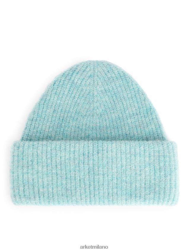 Accessori esso ARKET donne berretto in alpaca merino doppia piega turchese chiaro 6F0F6L897