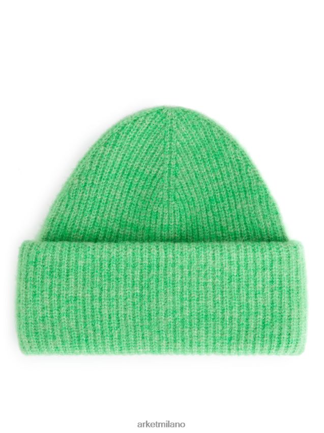 Accessori esso ARKET donne berretto in alpaca merino doppia piega verde 6F0F6L895