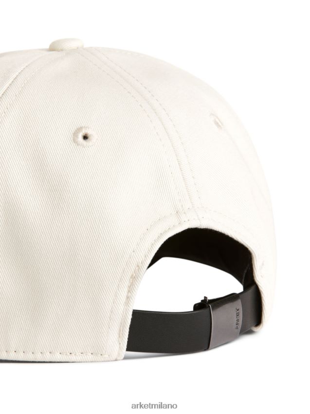 Accessori esso ARKET donne berretto in twill di cotone bianco sporco/nero 6F0F6L822