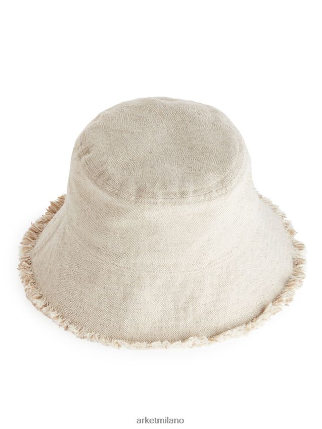 Accessori esso ARKET donne cappello da pescatore in misto lino beige 6F0F6L635