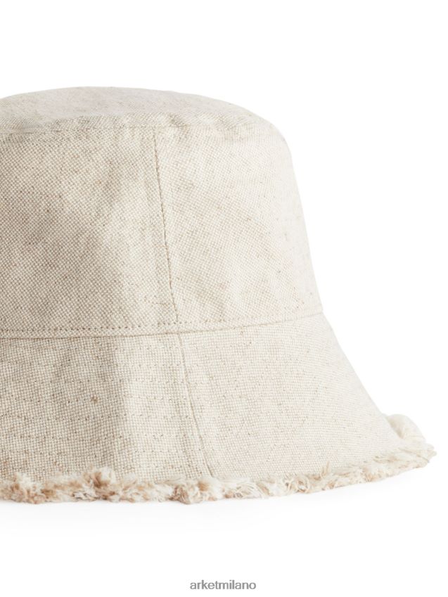 Accessori esso ARKET donne cappello da pescatore in misto lino beige 6F0F6L635